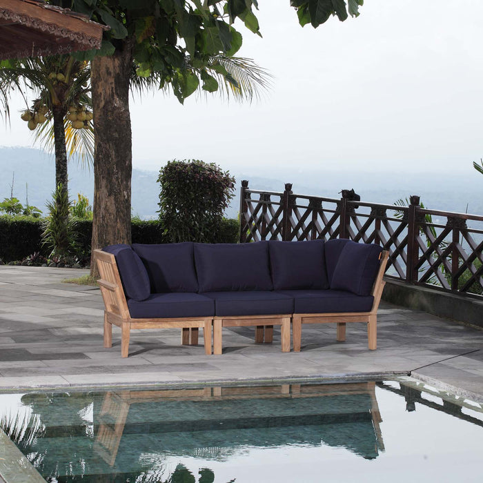 Marina 3 Piece Outdoor Patio Teak Set by Modway - lifestyle in-use