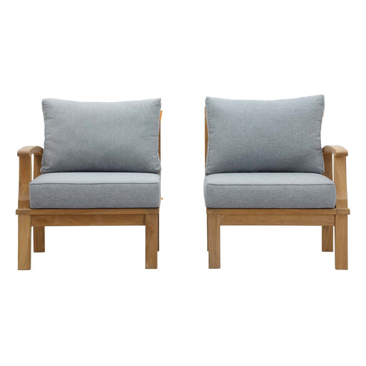 Marina 2 Piece Outdoor Patio Teak Set Natural Gray