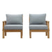 Marina 2 Piece Outdoor Patio Teak Set Natural Gray