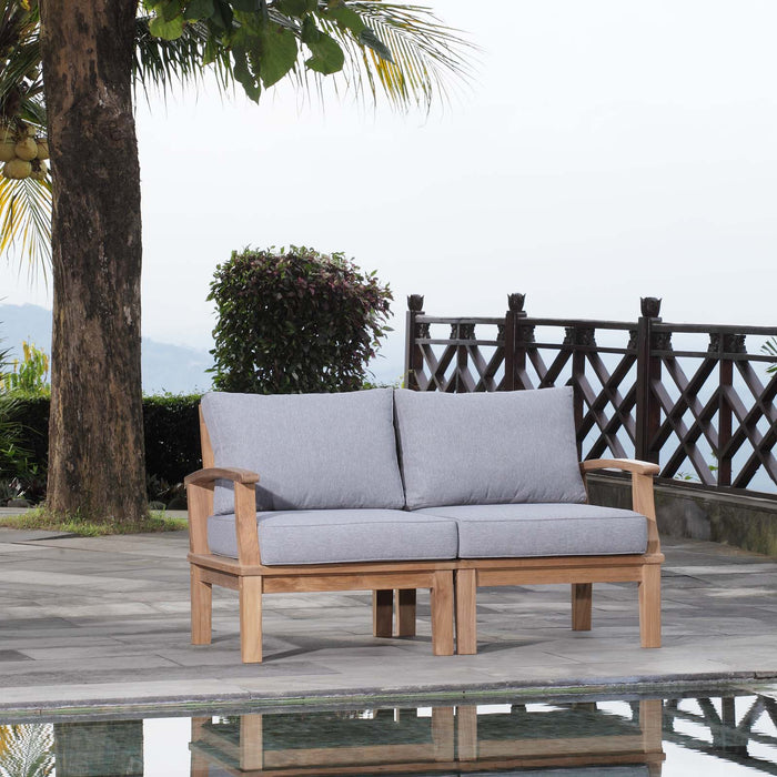 Marina 2 Piece Outdoor Patio Teak Set Natural Gray