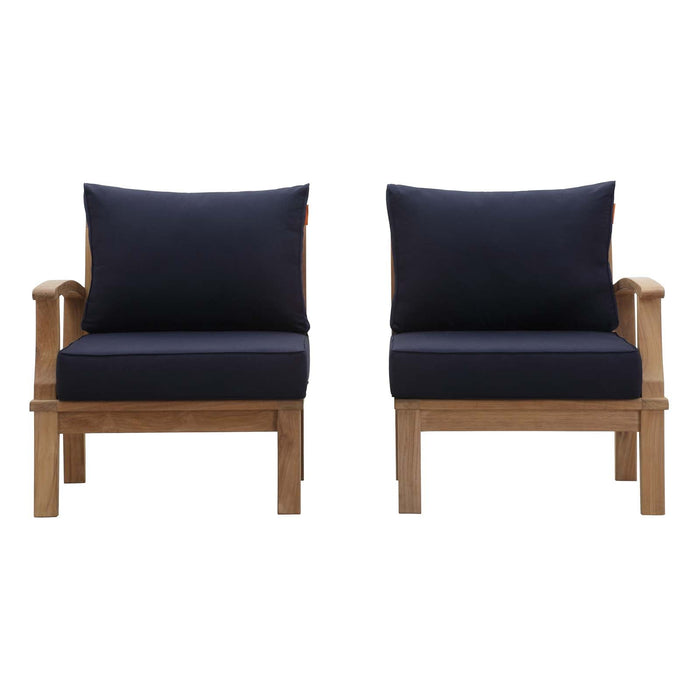 Marina 2 Piece Outdoor Patio Teak Set Natural Navy