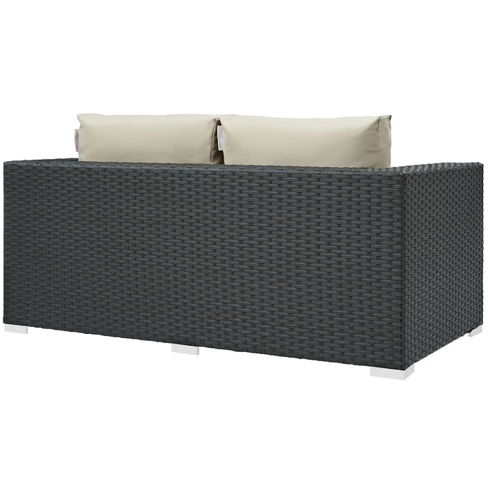 Sojourn Outdoor Patio Sunbrella® Loveseat - in lifestyle setting