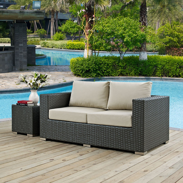 Sojourn Outdoor Patio Sunbrella® Loveseat - Modway \outdoor\sofas & sectionals