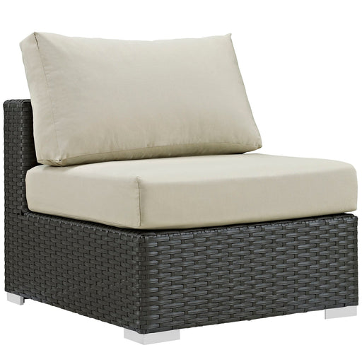 Sojourn Outdoor Patio Fabric Sunbrella® Armless - Modway \outdoor\sofas & sectionals