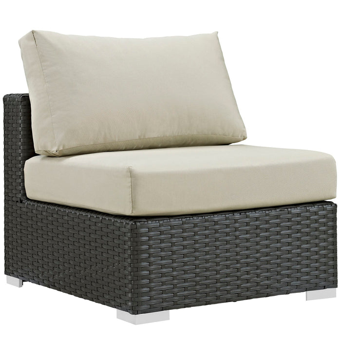 Sojourn Outdoor Patio Fabric Sunbrella® Armless - Modway \outdoor\sofas & sectionals