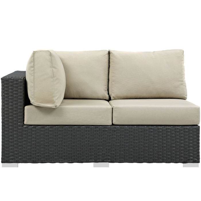 Sojourn Outdoor Patio Sunbrella® Left Arm Loveseat - detail close-up
