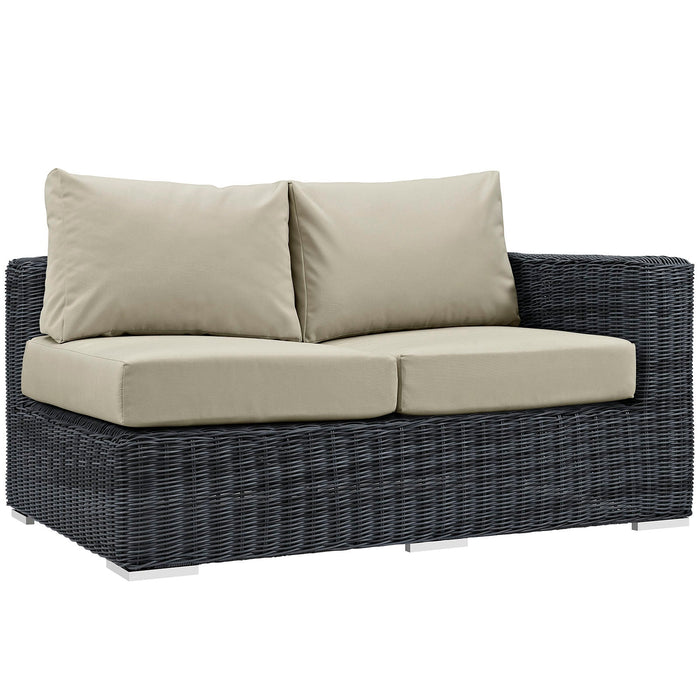 Summon Outdoor Patio Sunbrella® Right Arm Loveseat - Modway \outdoor\sofas & sectionals
