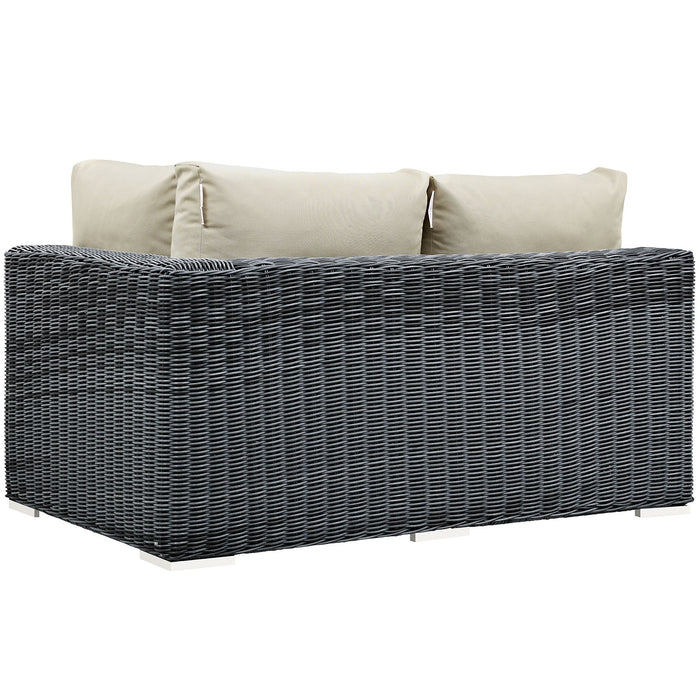 Summon Outdoor Patio Sunbrella® Right Arm Loveseat - alternate angle view