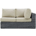 Summon Outdoor Patio Sunbrella® Right Arm Loveseat - detail close-up