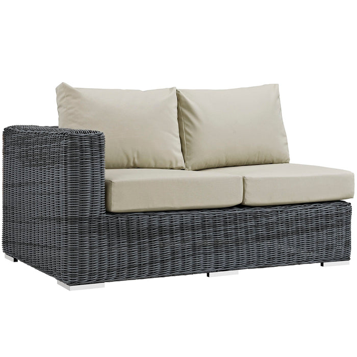 Summon Outdoor Patio Sunbrella® Left Arm Loveseat - Modway \outdoor\sofas & sectionals