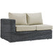 Summon Outdoor Patio Sunbrella® Left Arm Loveseat - Modway \outdoor\sofas & sectionals