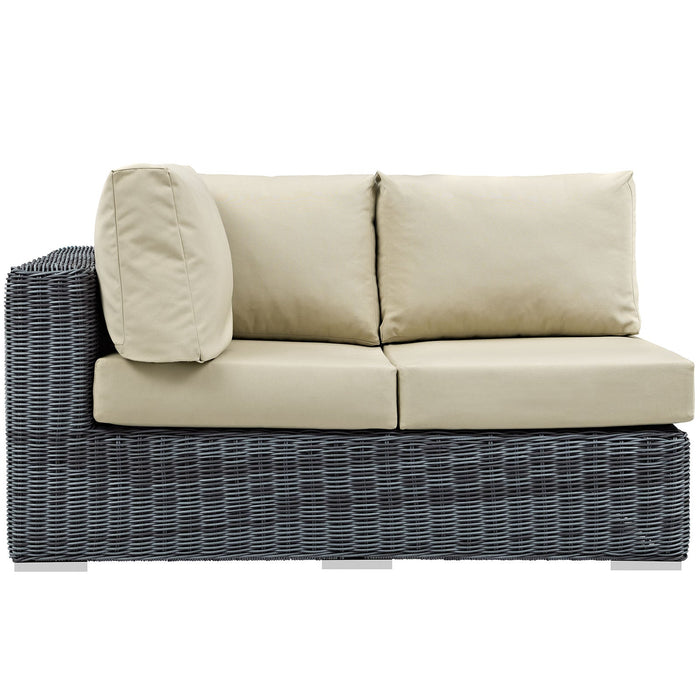 Summon Outdoor Patio Sunbrella® Left Arm Loveseat - detail close-up