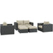 Modway Sojourn 5 Piece Outdoor Patio Sunbrella® Sectional Set in Brown