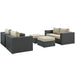 Modway Sojourn 5 Piece Outdoor Patio Sunbrella® Sectional Set in Brown - Side View
