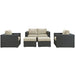 Modway Sojourn 5 Piece Outdoor Patio Sunbrella® Sectional Set - Dimensions