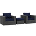 Modway Sojourn 3 Piece Outdoor Patio Sunbrella® Sectional Set - Installation View