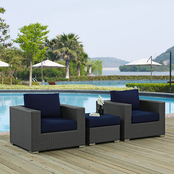 Modway Sojourn 3 Piece Outdoor Patio Sunbrella® Sectional Set - Features