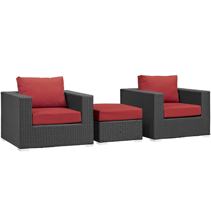 Modway Sojourn 3 Piece Outdoor Patio Sunbrella® Sectional Set - View 14