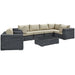 Modway Summon 7 Piece Outdoor Patio Sunbrella® Sectional Set - View 11