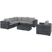 Modway Summon 7 Piece Outdoor Patio Sunbrella® Sectional Set in Blue - Detail View