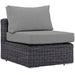 Modway Summon 7 Piece Outdoor Patio Sunbrella® Sectional Set - Dimensions