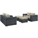 Summon 5 Piece Outdoor Patio Sunbrella® Sectional Set by Modway - angle view