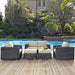 Summon 5 Piece Outdoor Patio Sunbrella® Sectional Set by Modway - side view