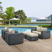 Summon 5 Piece Outdoor Patio Sunbrella® Sectional Set by Modway - front view