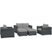 Summon 5 Piece Outdoor Patio Sunbrella® Sectional Set by Modway - top view