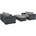 Summon 5 Piece Outdoor Patio Sunbrella® Sectional Set by Modway - control panel detail