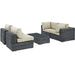 Modway Summon 5 Piece Outdoor Patio Sunbrella® Sectional Set - View 12