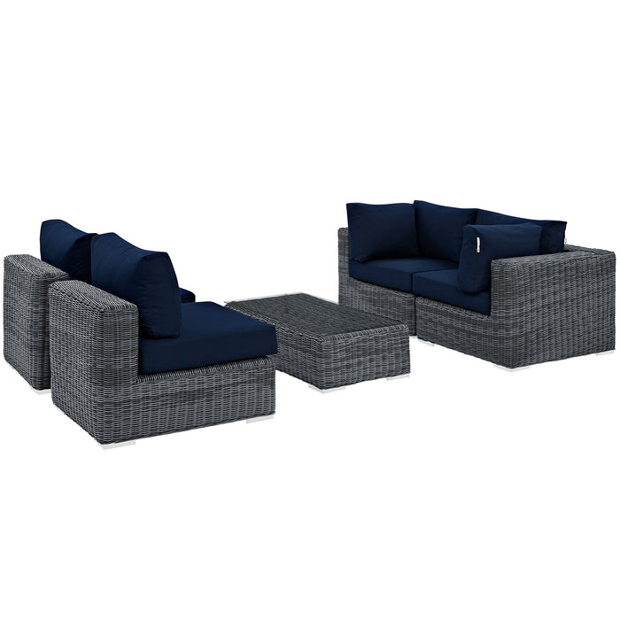 Modway Summon 5 Piece Outdoor Patio Sunbrella® Sectional Set - View 26