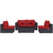 Modway Summon 5 Piece Outdoor Patio Sunbrella® Sectional Set - Lifestyle View