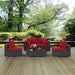 Modway Summon 5 Piece Outdoor Patio Sunbrella® Sectional Set in Blue - Side View