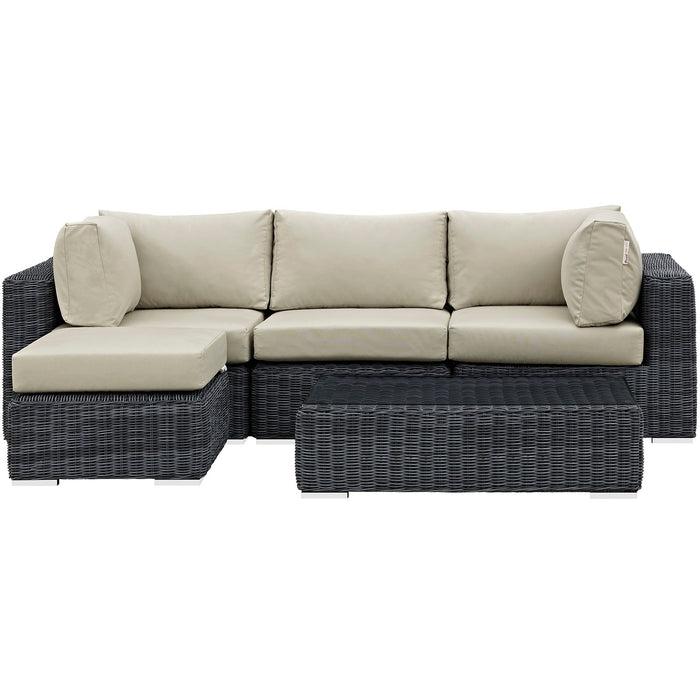 Modway Summon 5 Piece Outdoor Patio Sunbrella® Sectional Set - Features