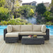 Modway Summon 5 Piece Outdoor Patio Sunbrella® Sectional Set in Brown