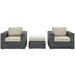 Summon 3 Piece Outdoor Patio Sunbrella® Sectional Set - view 6