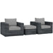 Summon 3 Piece Outdoor Patio Sunbrella® Sectional Set - view 8