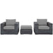 Summon 3 Piece Outdoor Patio Sunbrella® Sectional Set - view 12