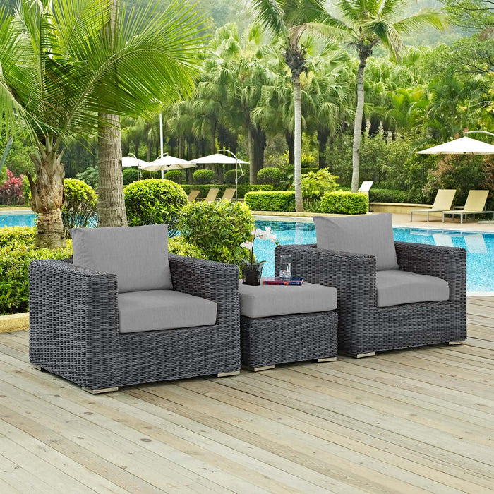 Summon 3 Piece Outdoor Patio Sunbrella® Sectional Set - view 7