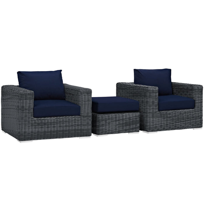 Summon 3 Piece Outdoor Patio Sunbrella® Sectional Set - view 14