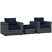 Summon 3 Piece Outdoor Patio Sunbrella® Sectional Set - view 14
