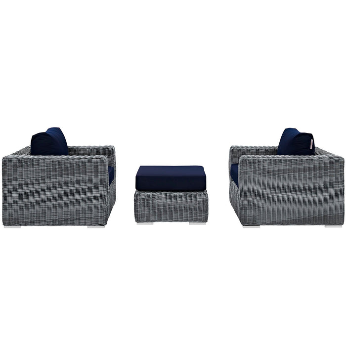 Summon 3 Piece Outdoor Patio Sunbrella® Sectional Set - view 17