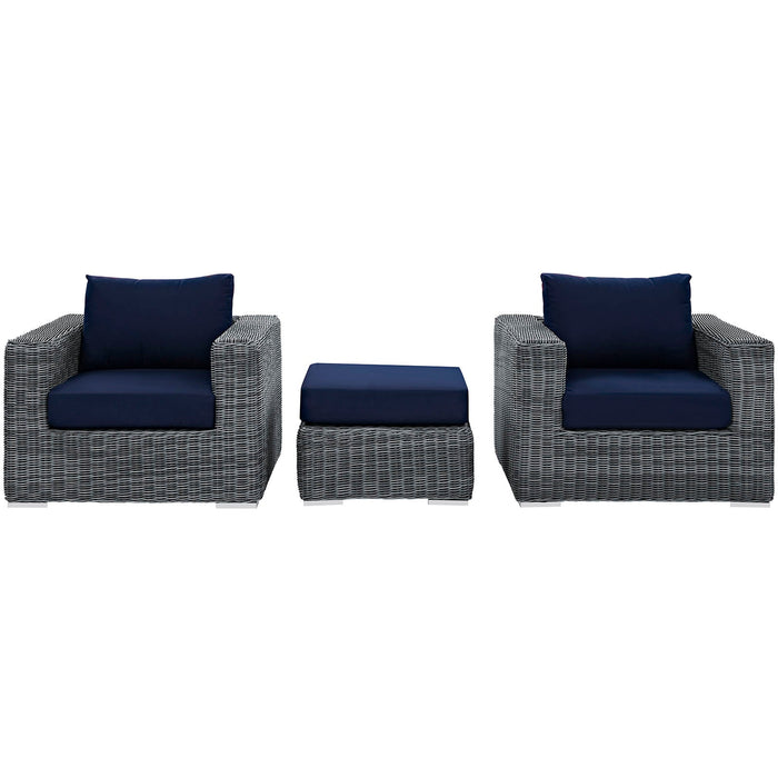 Summon 3 Piece Outdoor Patio Sunbrella® Sectional Set - view 18