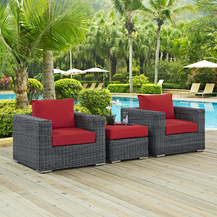 Summon 3 Piece Outdoor Patio Sunbrella® Sectional Set - view 19