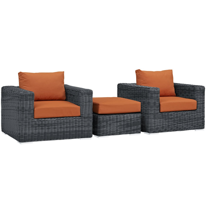 Summon 3 Piece Outdoor Patio Sunbrella® Sectional Set - view 26