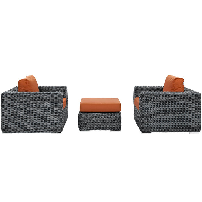 Summon 3 Piece Outdoor Patio Sunbrella® Sectional Set - view 29