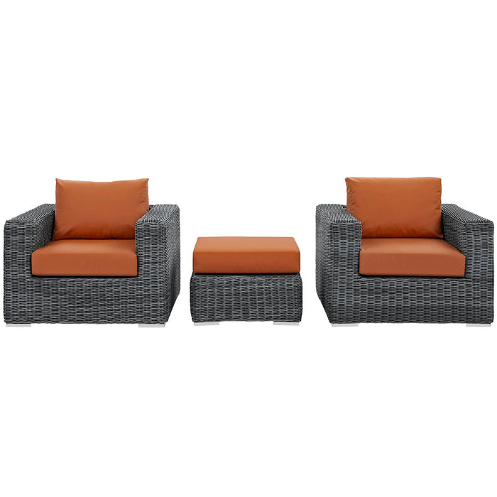 Summon 3 Piece Outdoor Patio Sunbrella® Sectional Set - view 30