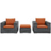 Summon 3 Piece Outdoor Patio Sunbrella® Sectional Set - view 30