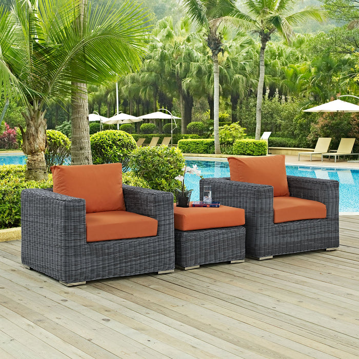 Summon 3 Piece Outdoor Patio Sunbrella® Sectional Set - view 25